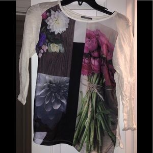 Floral 3/4 sleeve Zara tee